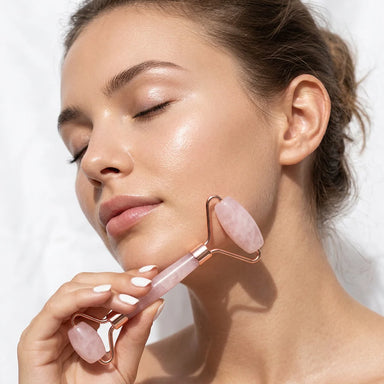 RollSkin - Rouleau de massage visage en quartz rose