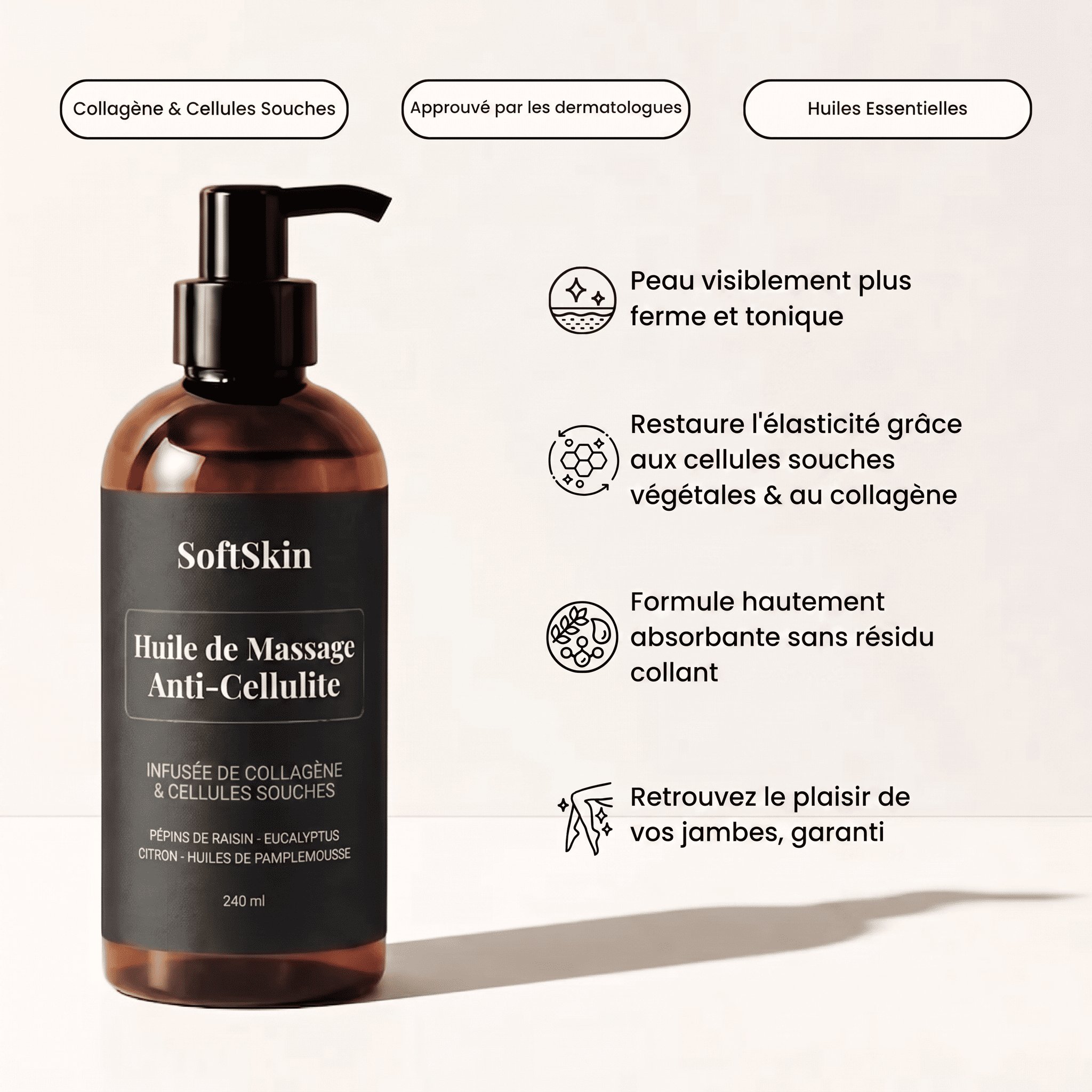 SoftSkin - Huile de massage anti-cellulite